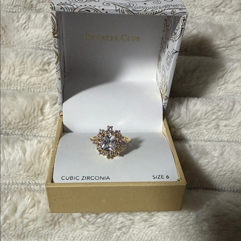Charter Club Gold Ring with Cubic Zirconia